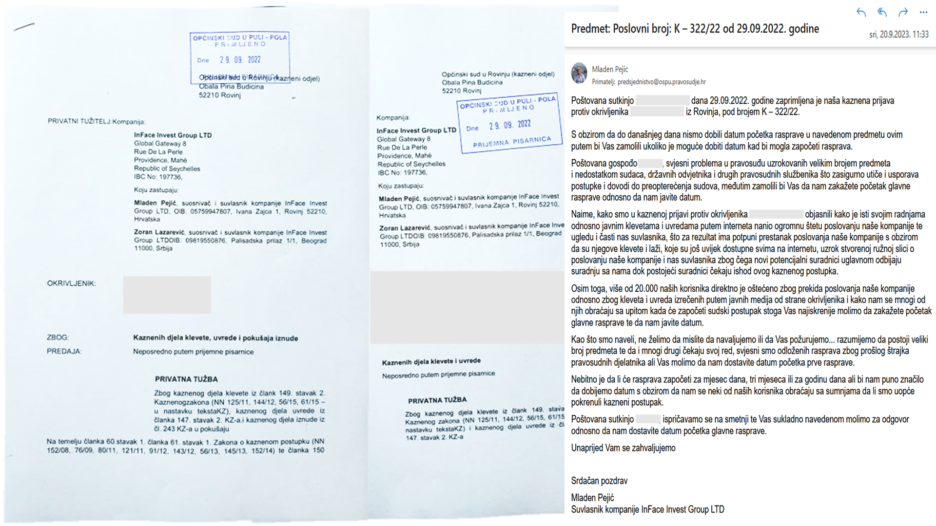 Kaznena prijava Suda u Puli - anonimizirano